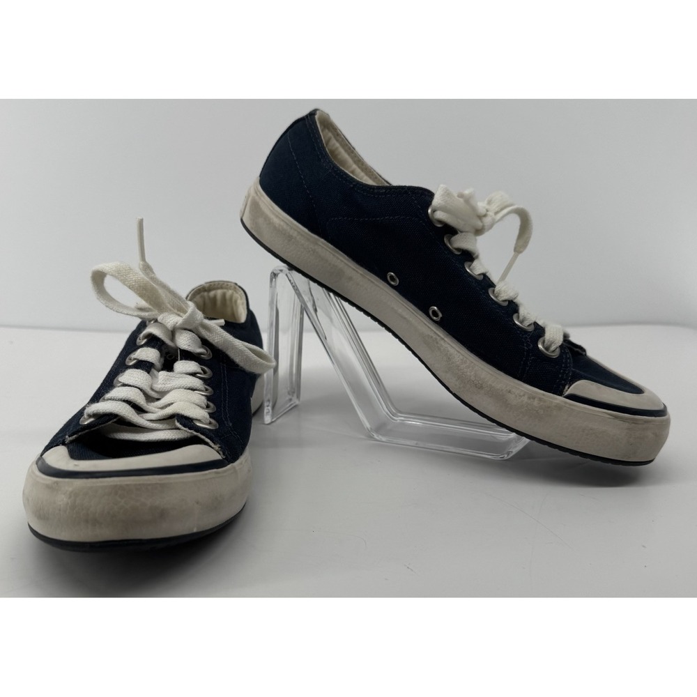 LaCoste Canvas Sneakers women's 6.5 Navy Blue Low Top Casual Preppy Streetwear